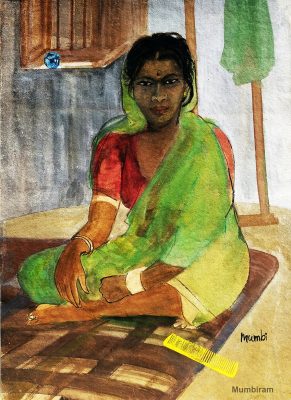 “Ranabai – Constructionworker in Afternoon Break”
Watercolours